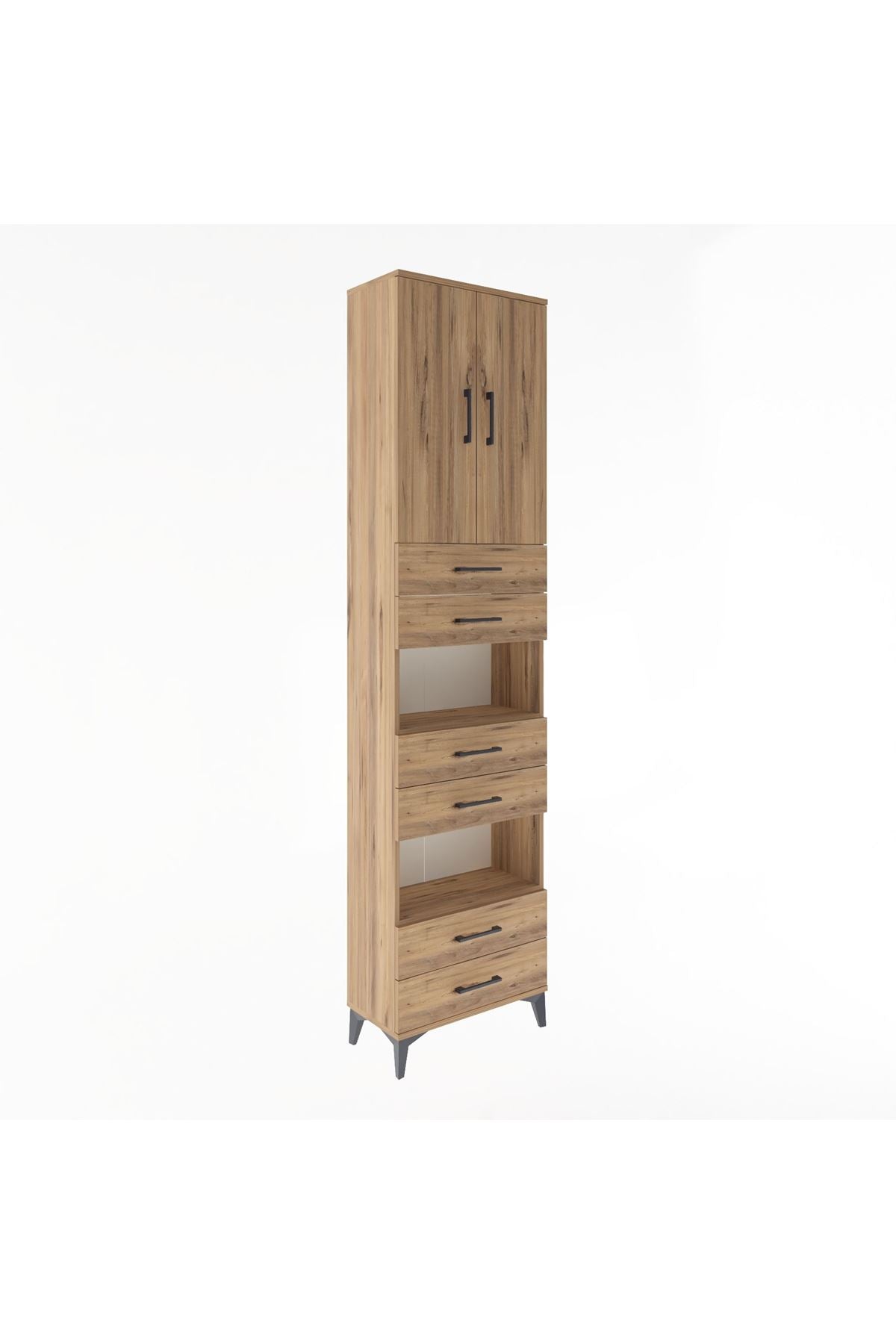 Arges Dolap 5 Raflı 6 Çekmeceli 2 Kapaklı 60x30x243 - S32M098V9A