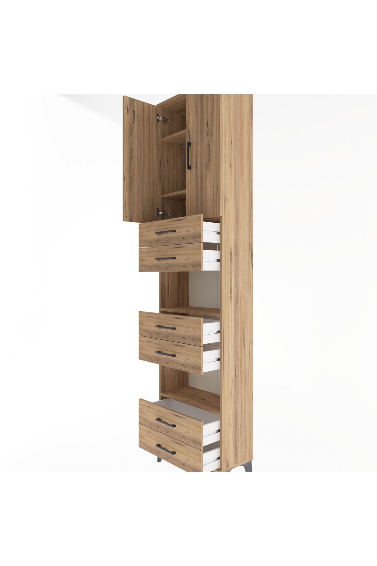Arges Dolap 5 Raflı 6 Çekmeceli 2 Kapaklı 60x30x243 - S32M098V9A