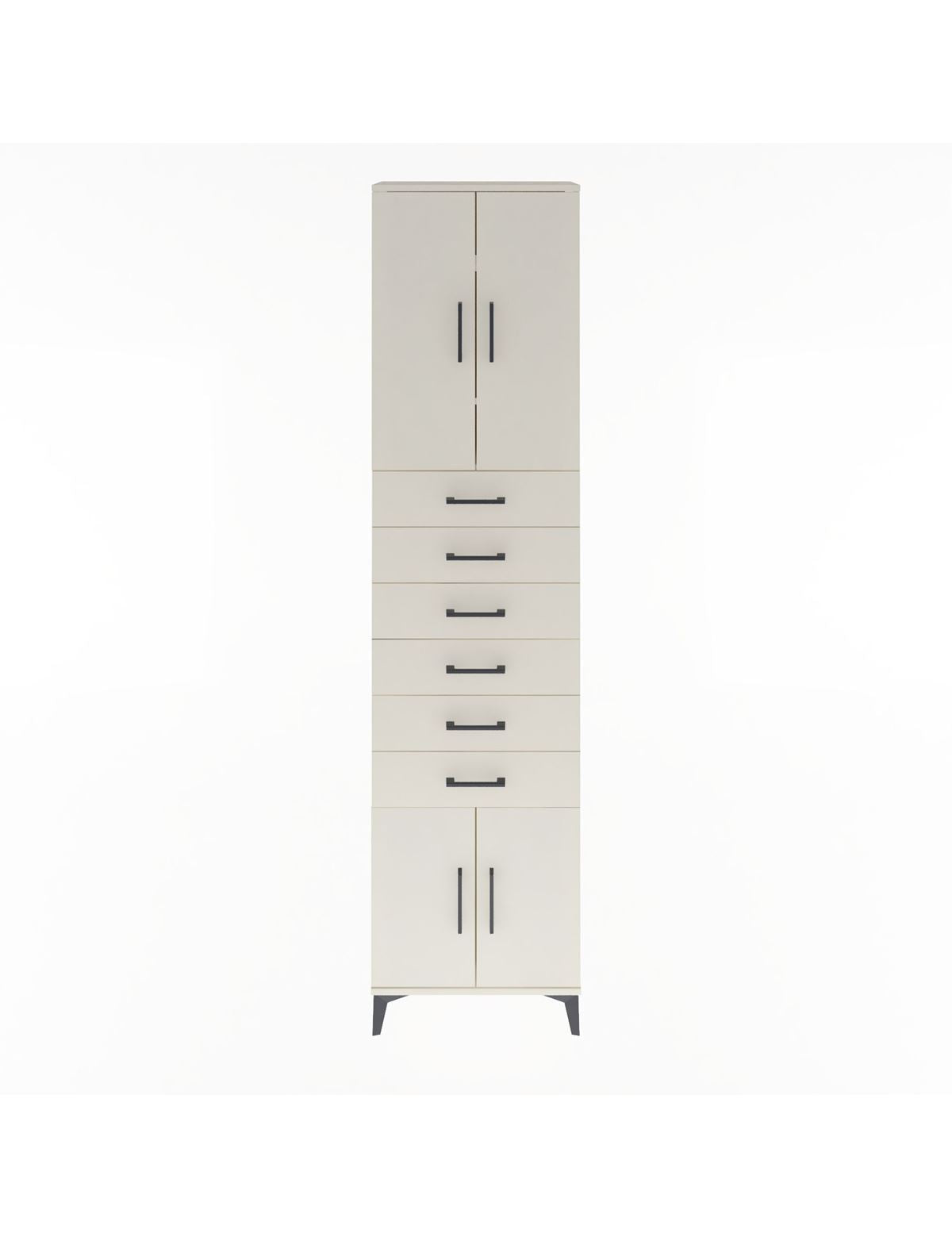 Arges Dolap 3 Raflı 6 Çekmeceli 4 Kapaklı 60x30x243 - S32M099V1A