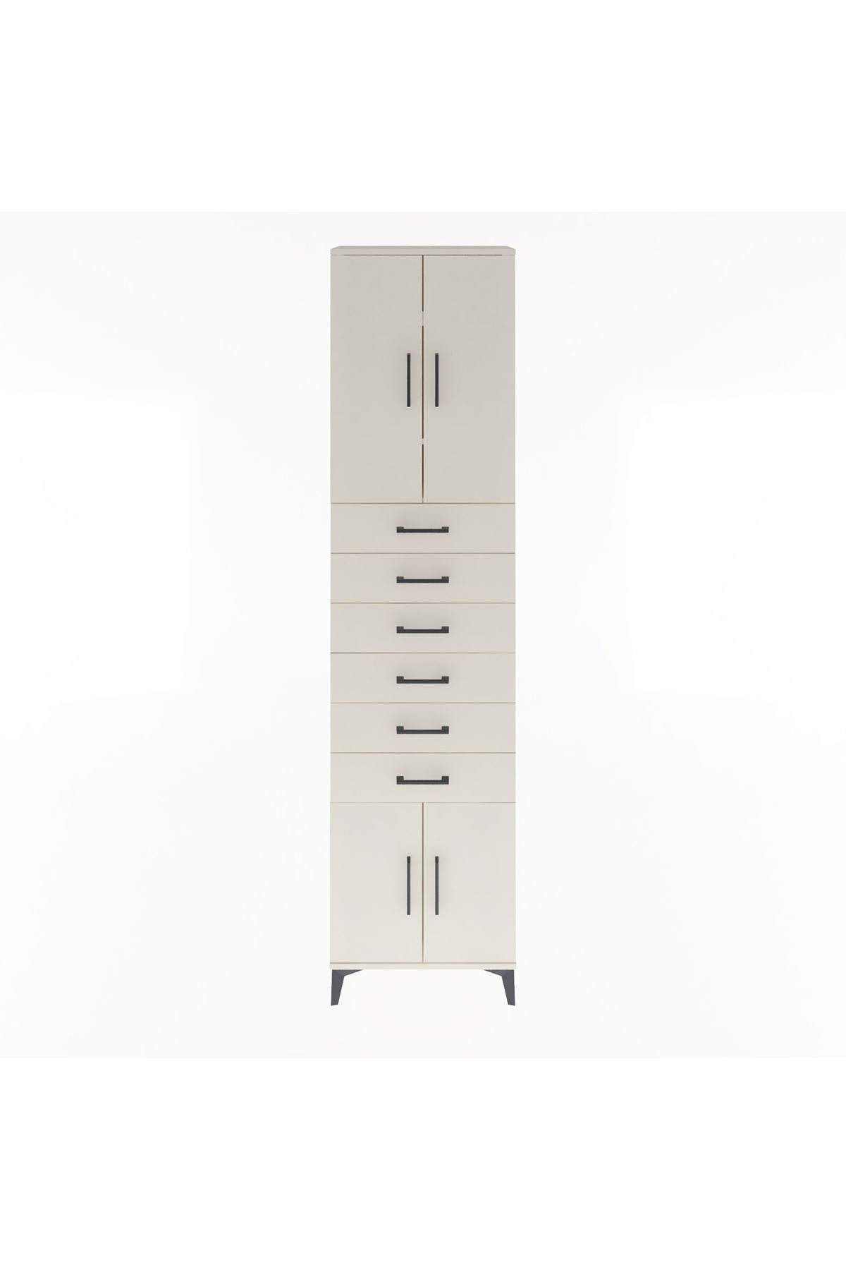 Arges Dolap 3 Raflı 6 Çekmeceli 4 Kapaklı 60x30x243 - S32M099V1A