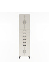 Arges Dolap 3 Raflı 6 Çekmeceli 4 Kapaklı 60x30x243