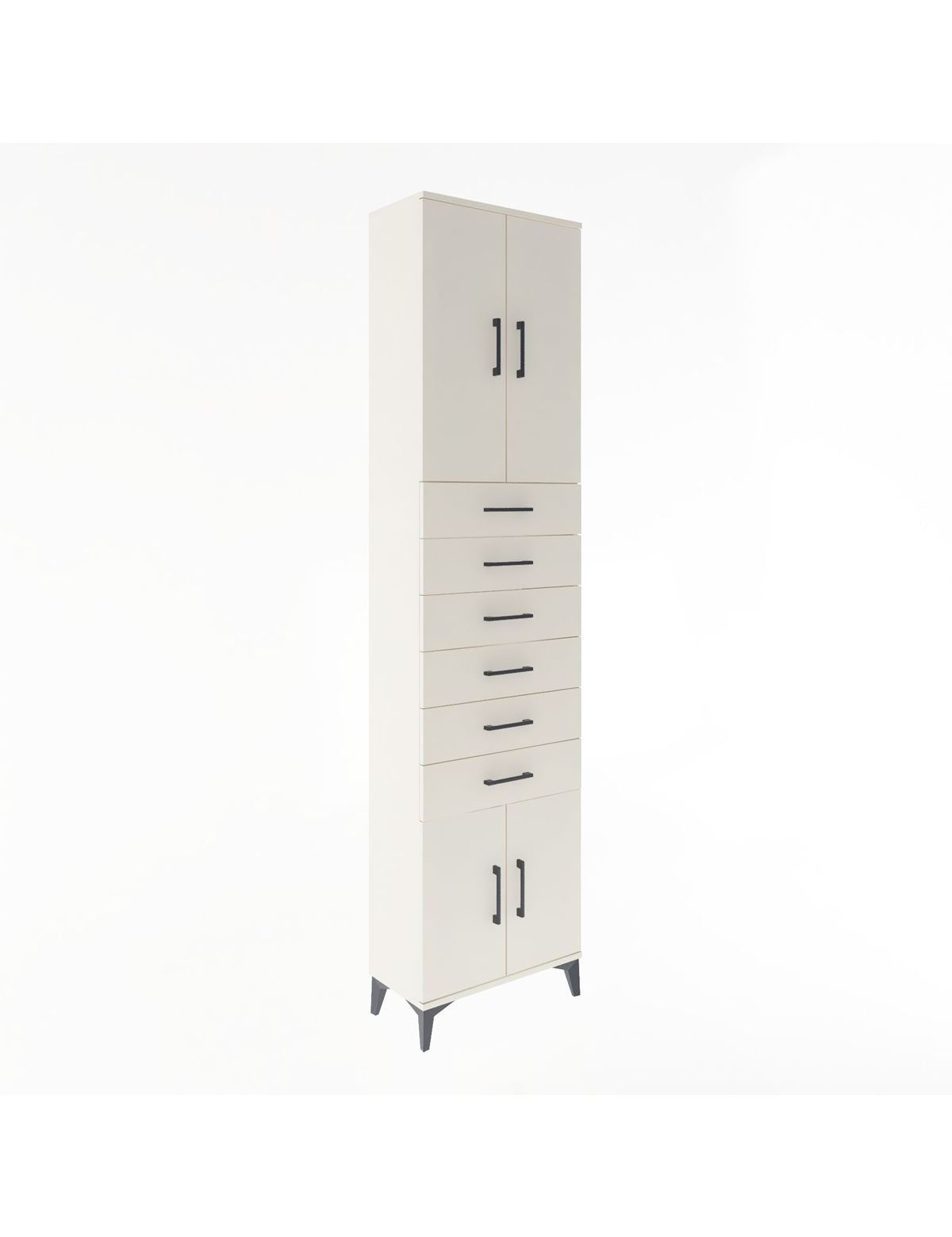Arges Dolap 3 Raflı 6 Çekmeceli 4 Kapaklı 60x30x243 - S32M099V1A