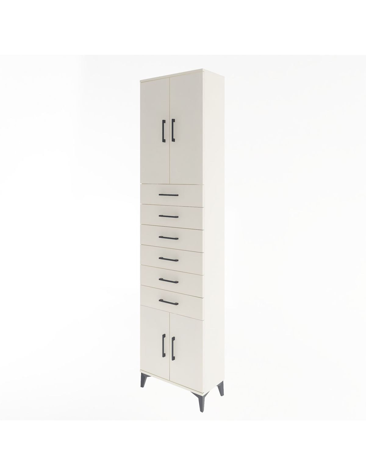 Arges Dolap 3 Raflı 6 Çekmeceli 4 Kapaklı 60x30x243 - S32M099V1A