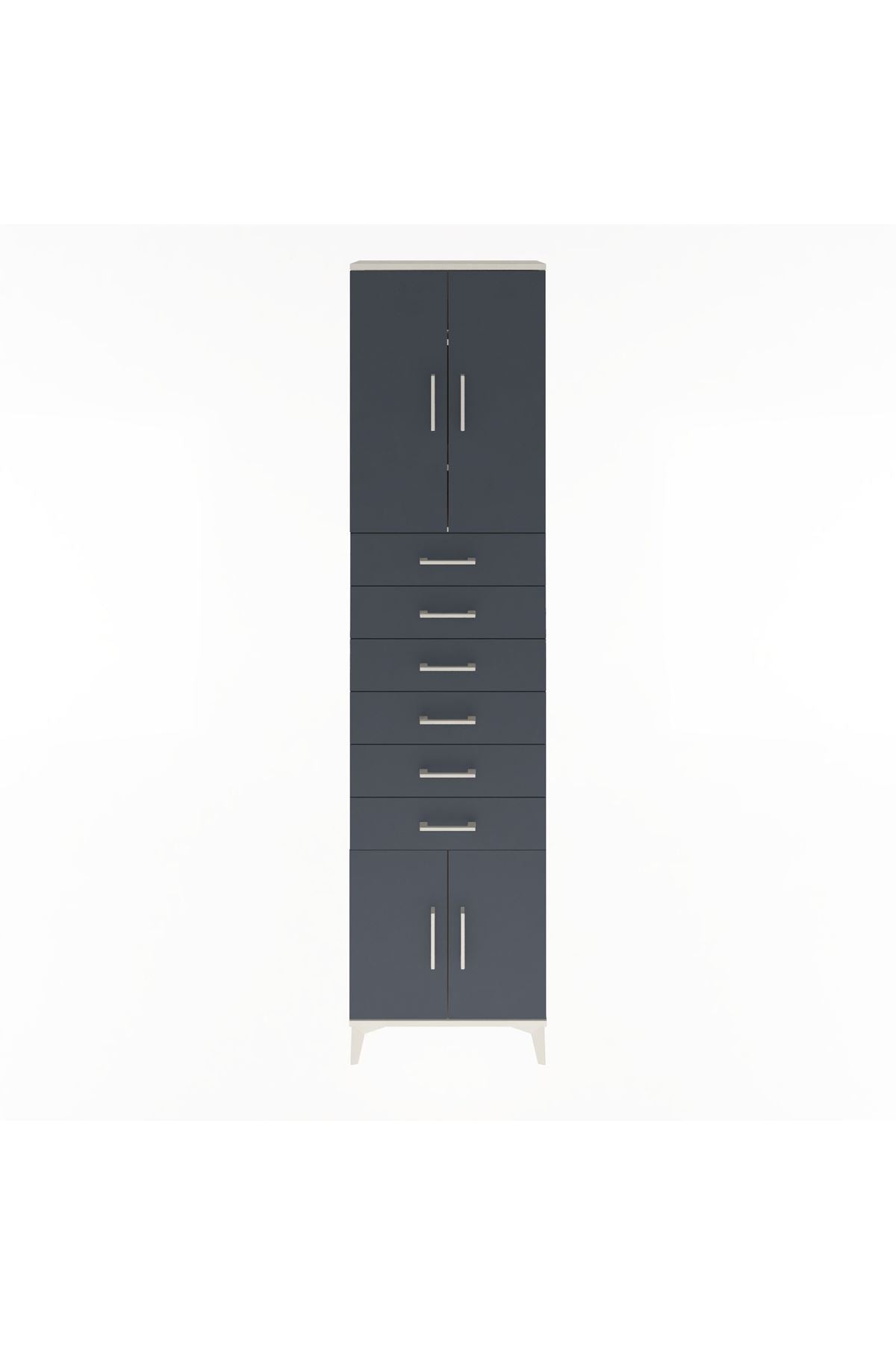 Arges Dolap 3 Raflı 6 Çekmeceli 4 Kapaklı 60x30x243 - S32M099V2A