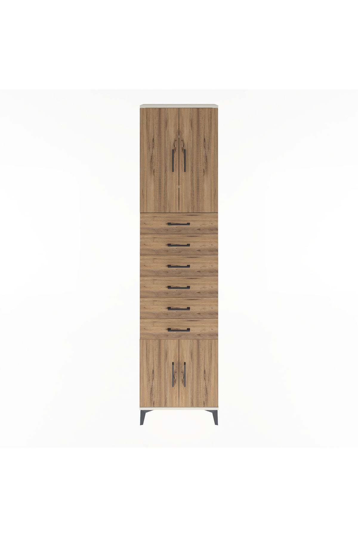 Arges Dolap 3 Raflı 6 Çekmeceli 4 Kapaklı 60x30x243 - S32M099V3A