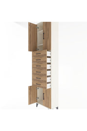 Arges Dolap 3 Raflı 6 Çekmeceli 4 Kapaklı 60x30x243 - S32M099V3A