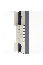 Arges Dolap 3 Raflı 6 Çekmeceli 4 Kapaklı 60x30x243 - S32M099V4A