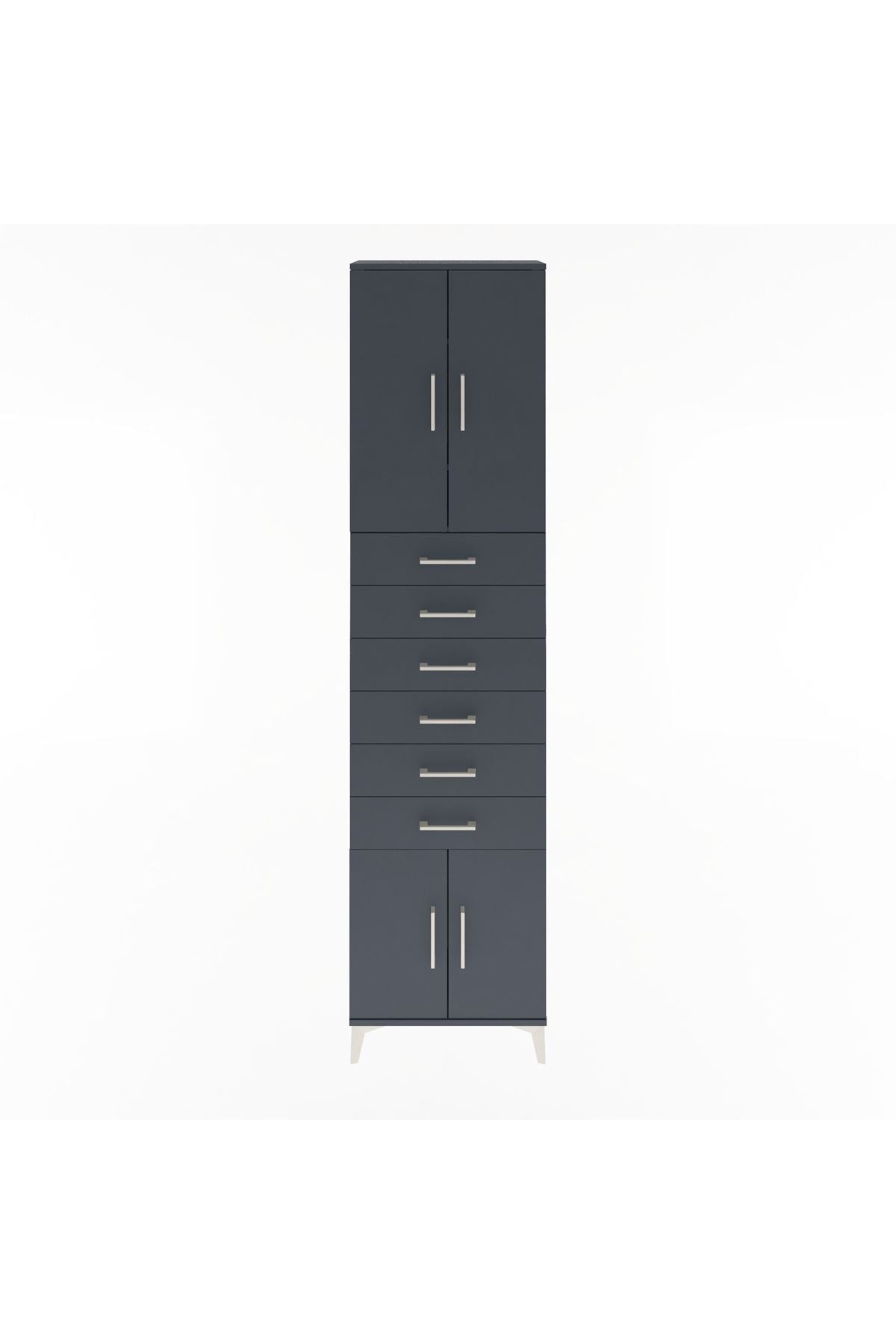 Arges Dolap 3 Raflı 6 Çekmeceli 4 Kapaklı 60x30x243 - S32M099V5A