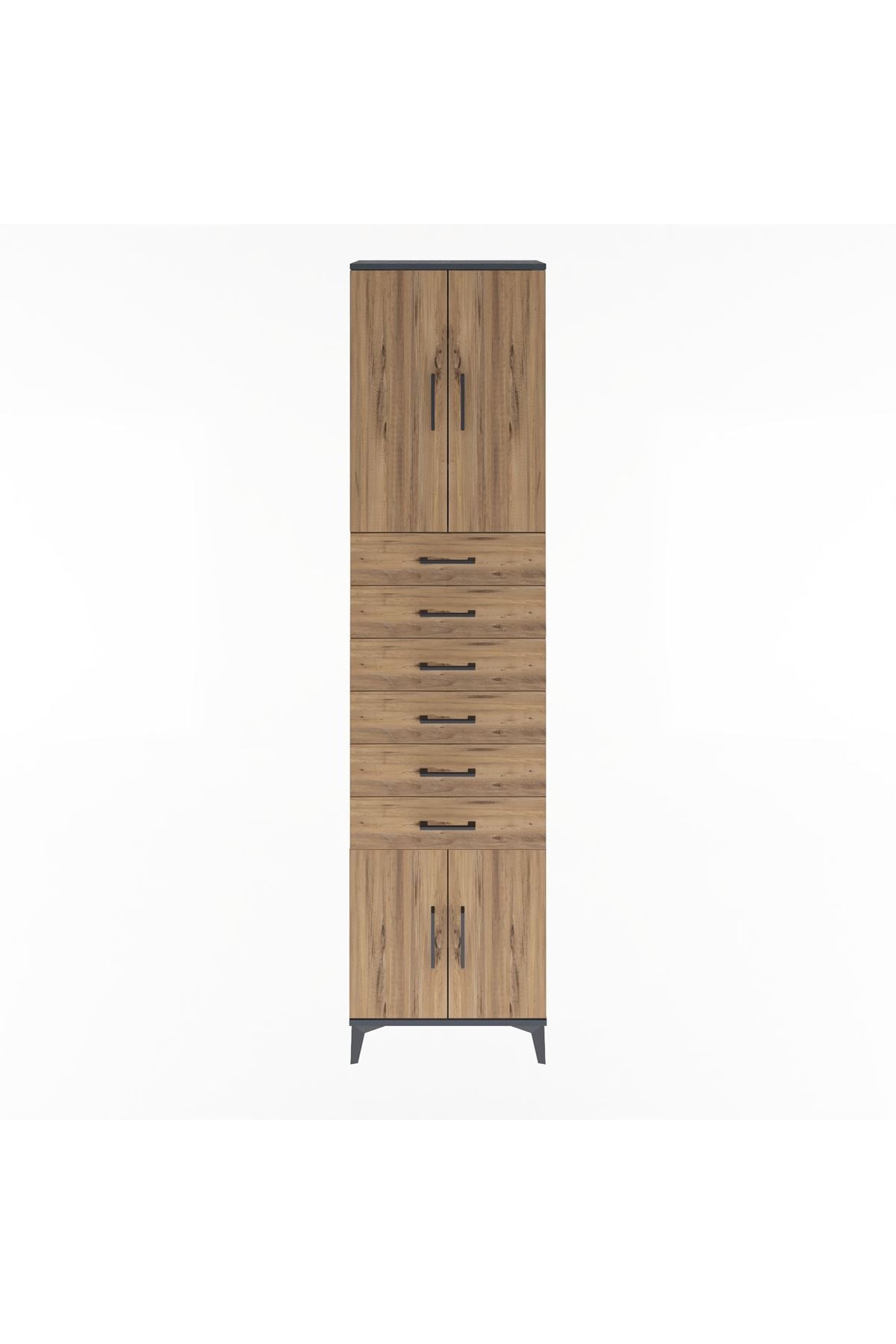 Arges Dolap 3 Raflı 6 Çekmeceli 4 Kapaklı 60x30x243 - S32M099V6A