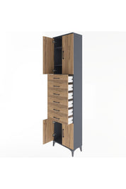 Arges Dolap 3 Raflı 6 Çekmeceli 4 Kapaklı 60x30x243 - S32M099V6A