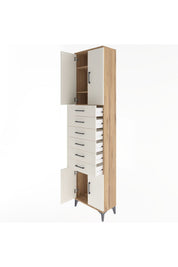 Arges Dolap 3 Raflı 6 Çekmeceli 4 Kapaklı 60x30x243 - S32M099V7A