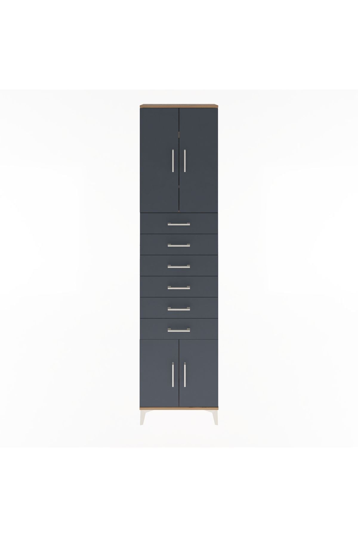 Arges Dolap 3 Raflı 6 Çekmeceli 4 Kapaklı 60x30x243 - S32M099V8A