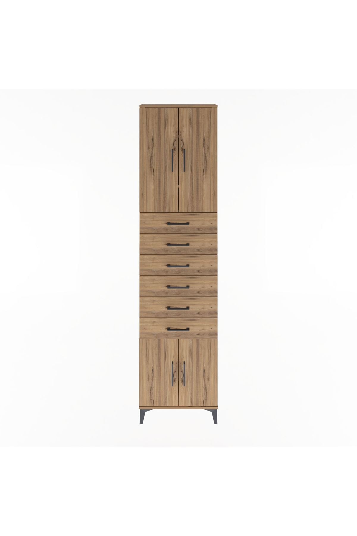Arges Dolap 3 Raflı 6 Çekmeceli 4 Kapaklı 60x30x243 - S32M099V9A