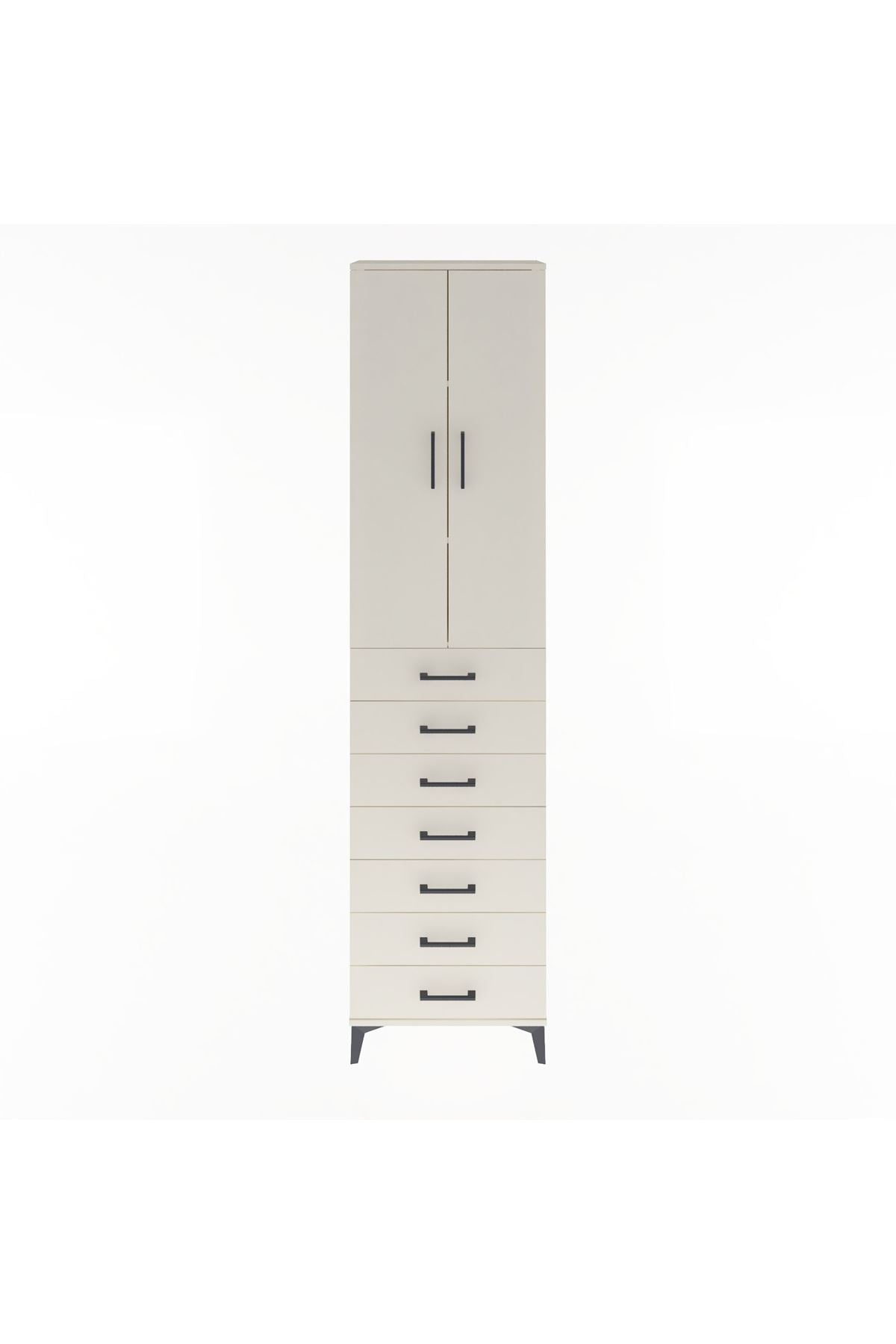 Arges Dolap 3 Raflı 7 Çekmeceli 2 Kapaklı 60x30x243 - S32M100V1A