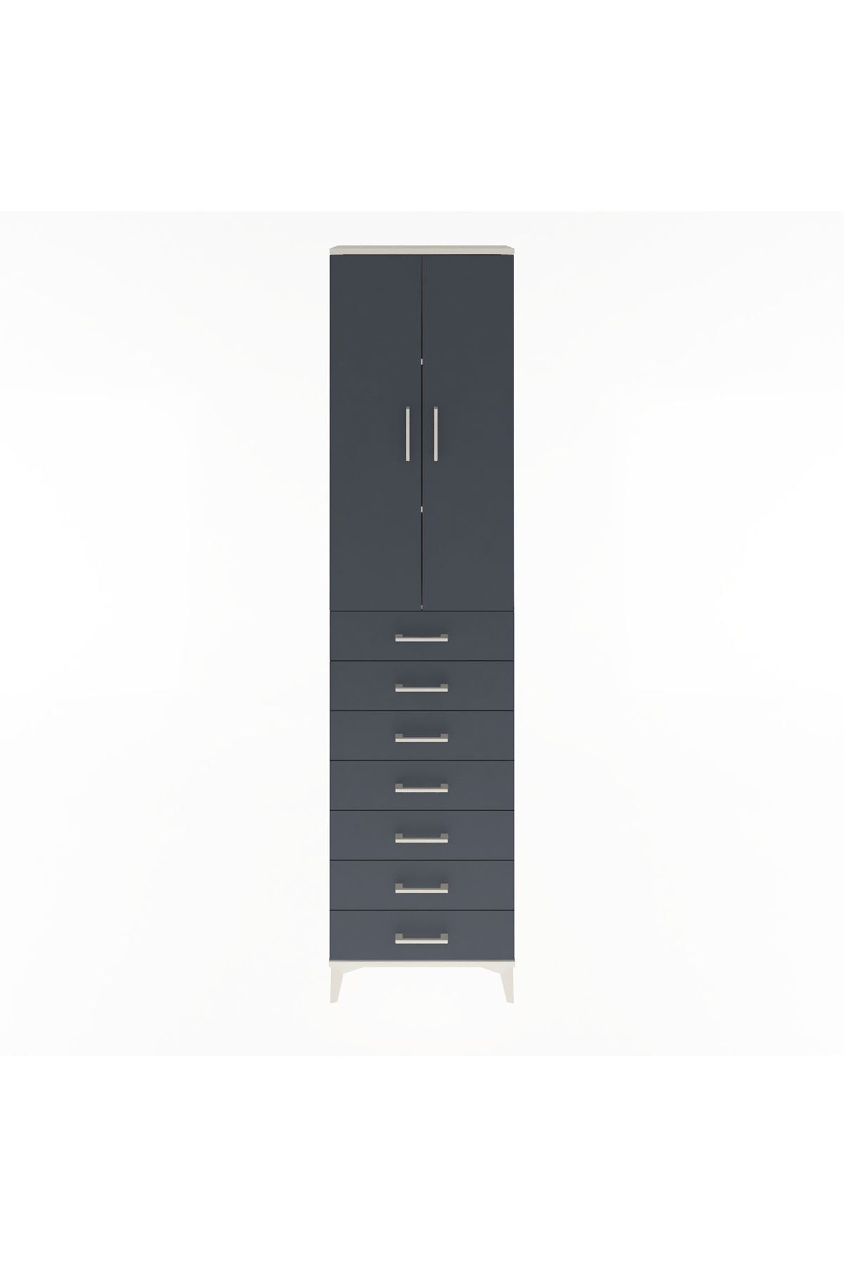 Arges Dolap 3 Raflı 7 Çekmeceli 2 Kapaklı 60x30x243 - S32M100V2A