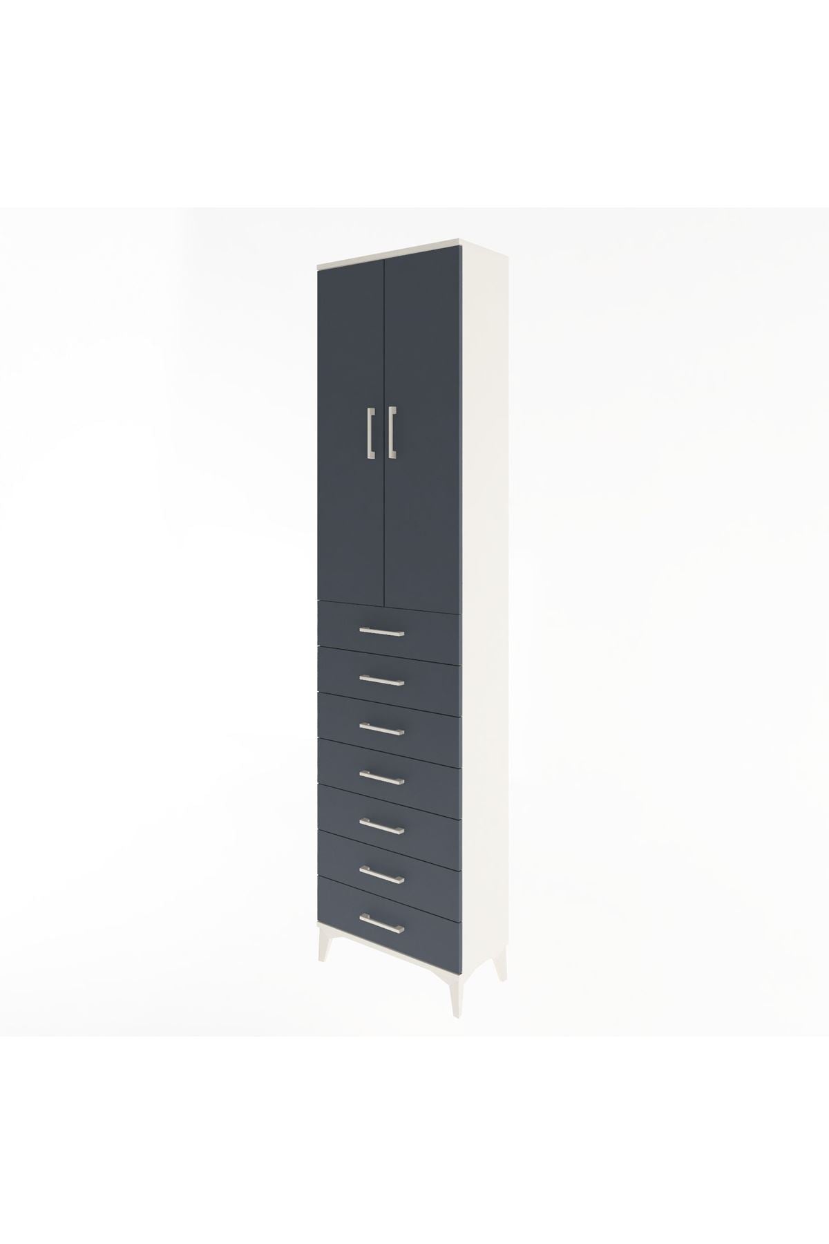 Arges Dolap 3 Raflı 7 Çekmeceli 2 Kapaklı 60x30x243 - S32M100V2A