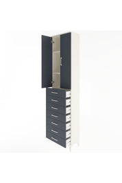 Arges Dolap 3 Raflı 7 Çekmeceli 2 Kapaklı 60x30x243 - S32M100V2A