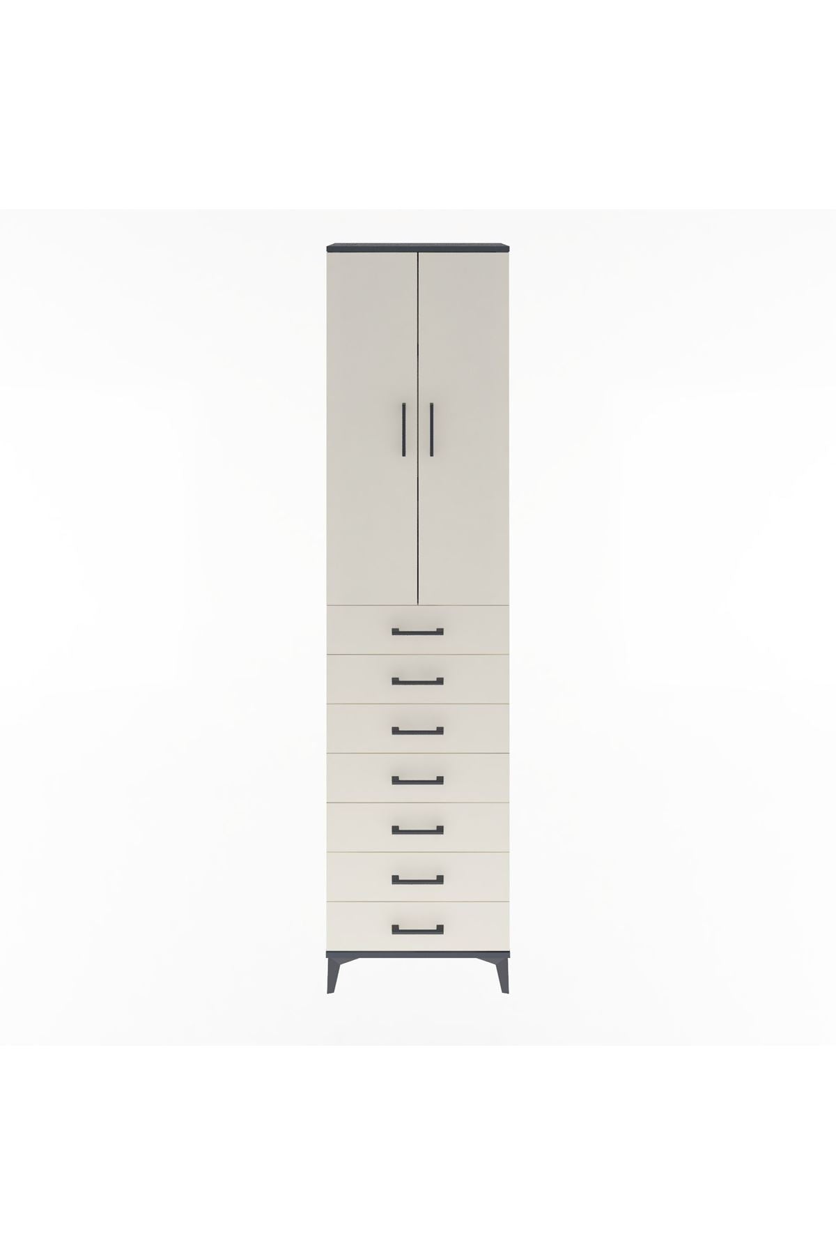 Arges Dolap 3 Raflı 7 Çekmeceli 2 Kapaklı 60x30x243 - S32M100V4A