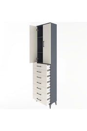 Arges Dolap 3 Raflı 7 Çekmeceli 2 Kapaklı 60x30x243 - S32M100V4A