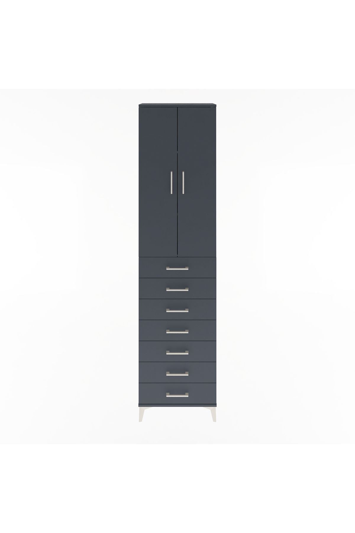 Arges Dolap 3 Raflı 7 Çekmeceli 2 Kapaklı 60x30x243 - S32M100V5A