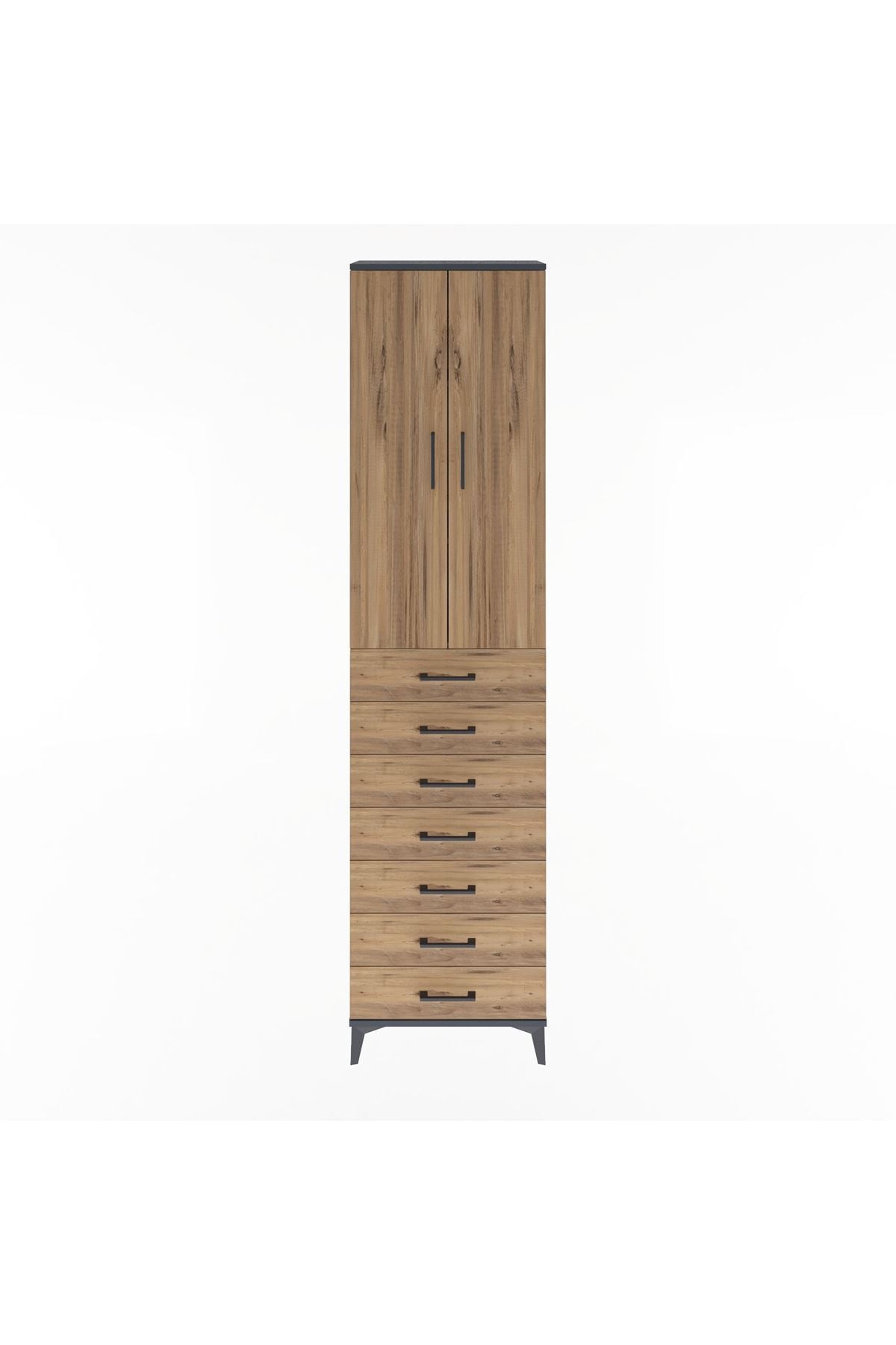 Arges Dolap 3 Raflı 7 Çekmeceli 2 Kapaklı 60x30x243 - S32M100V6A