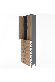 Arges Dolap 3 Raflı 7 Çekmeceli 2 Kapaklı 60x30x243 - S32M100V6A