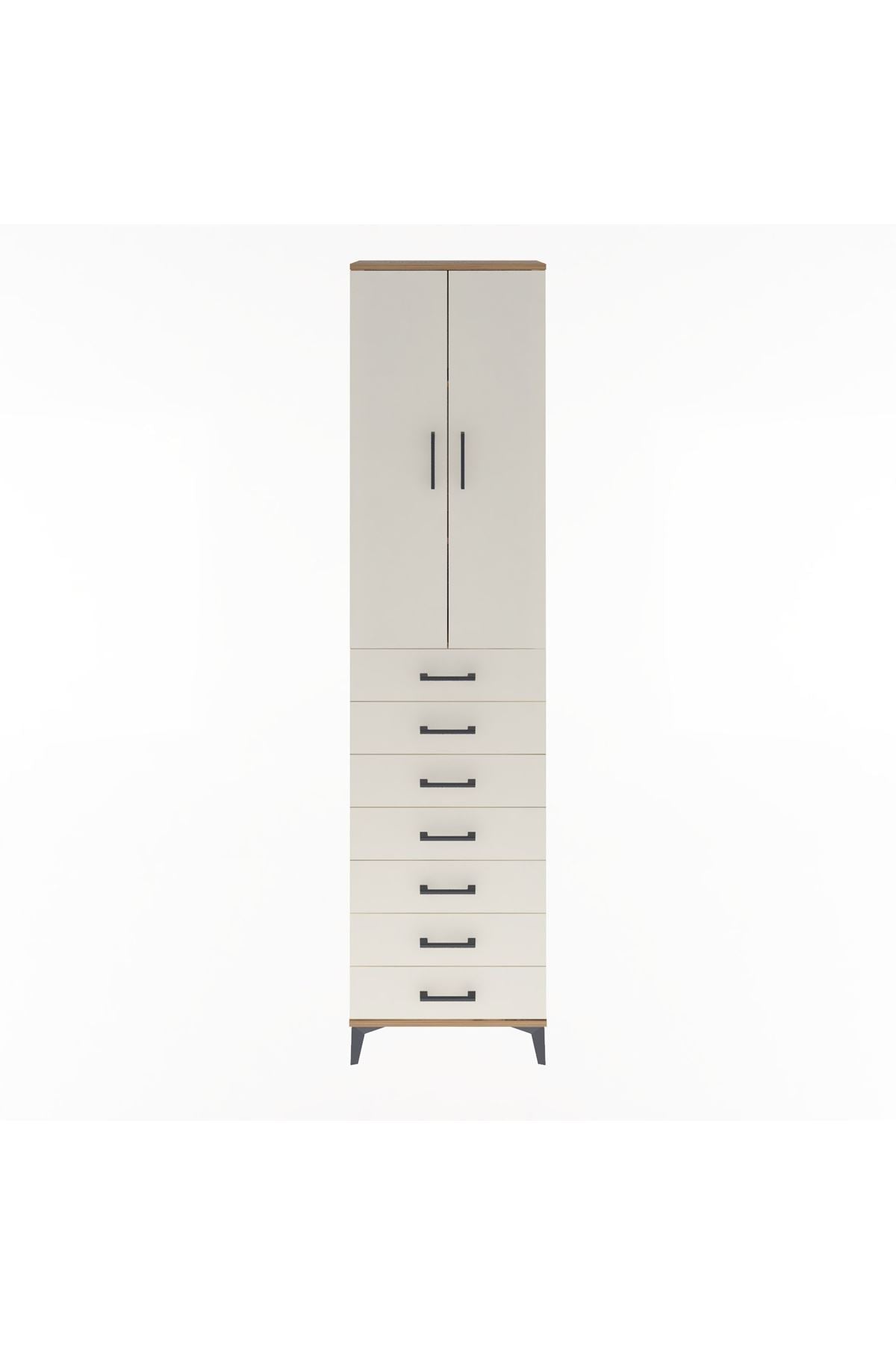 Arges Dolap 3 Raflı 7 Çekmeceli 2 Kapaklı 60x30x243 - S32M100V7A