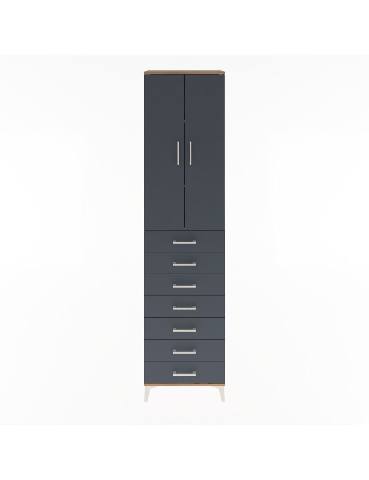 Arges Dolap 3 Raflı 7 Çekmeceli 2 Kapaklı 60x30x243 - S32M100V8A