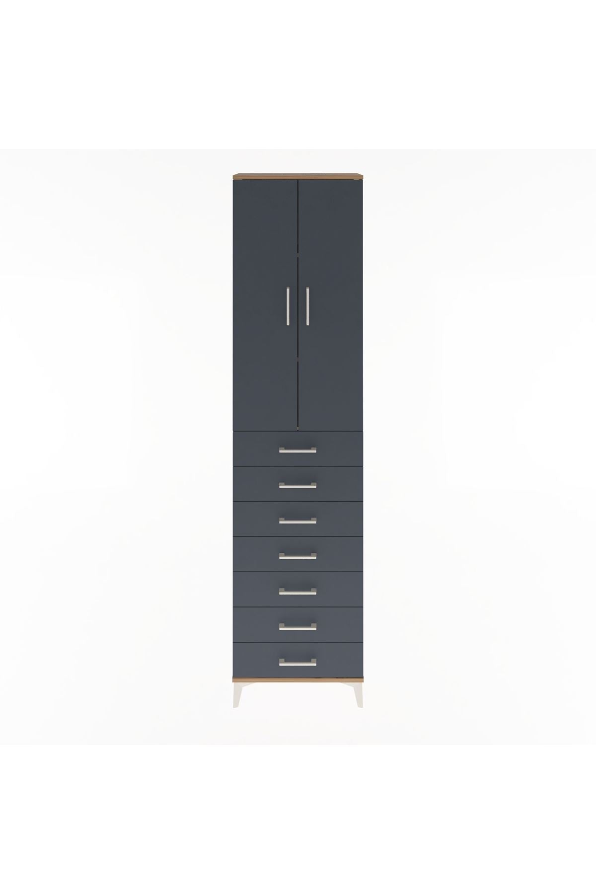 Arges Dolap 3 Raflı 7 Çekmeceli 2 Kapaklı 60x30x243 - S32M100V8A