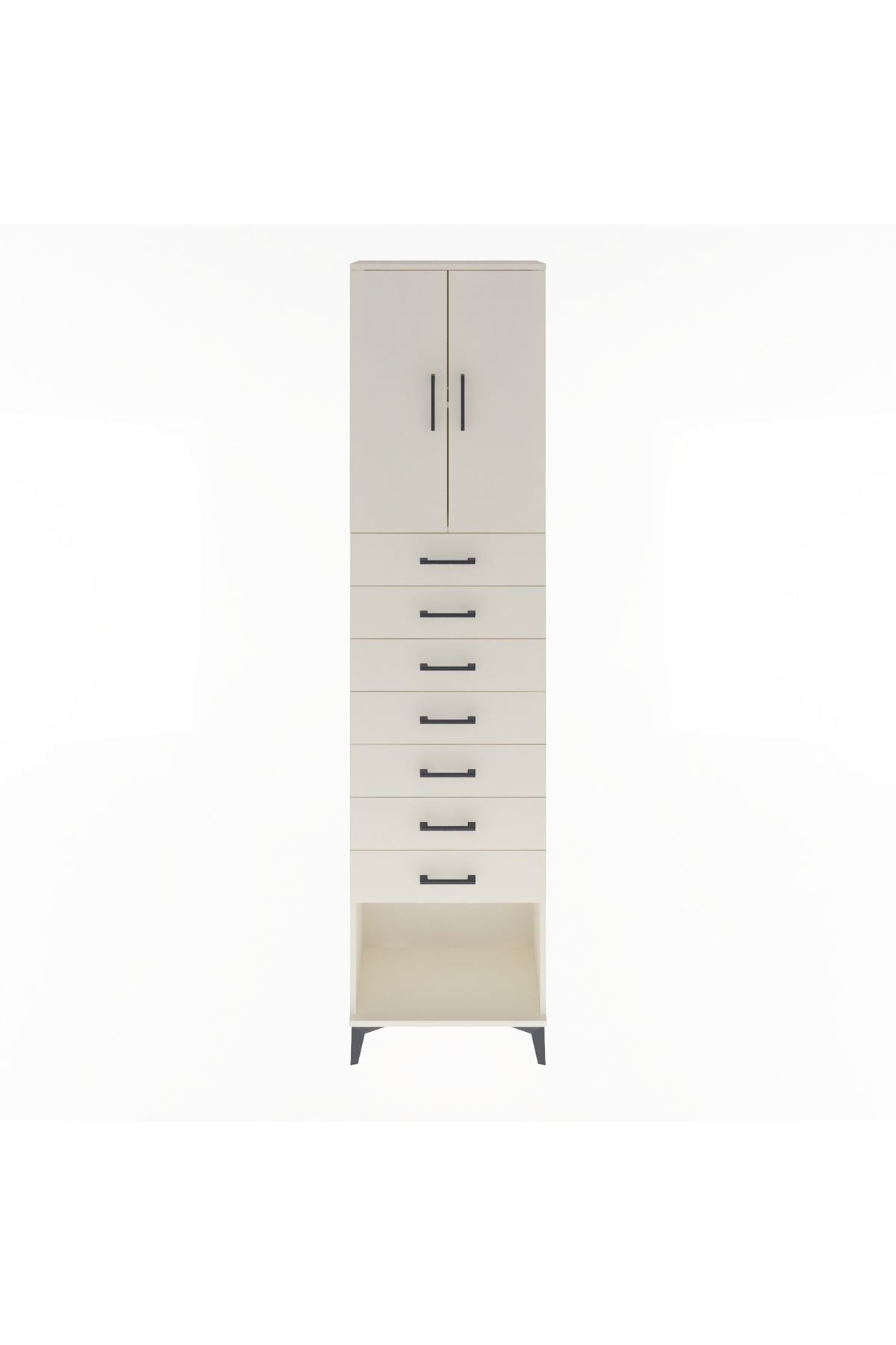 Arges Dolap 2 Raflı 7 Çekmeceli 2 Kapaklı 60x30x243 - S32M101V1A