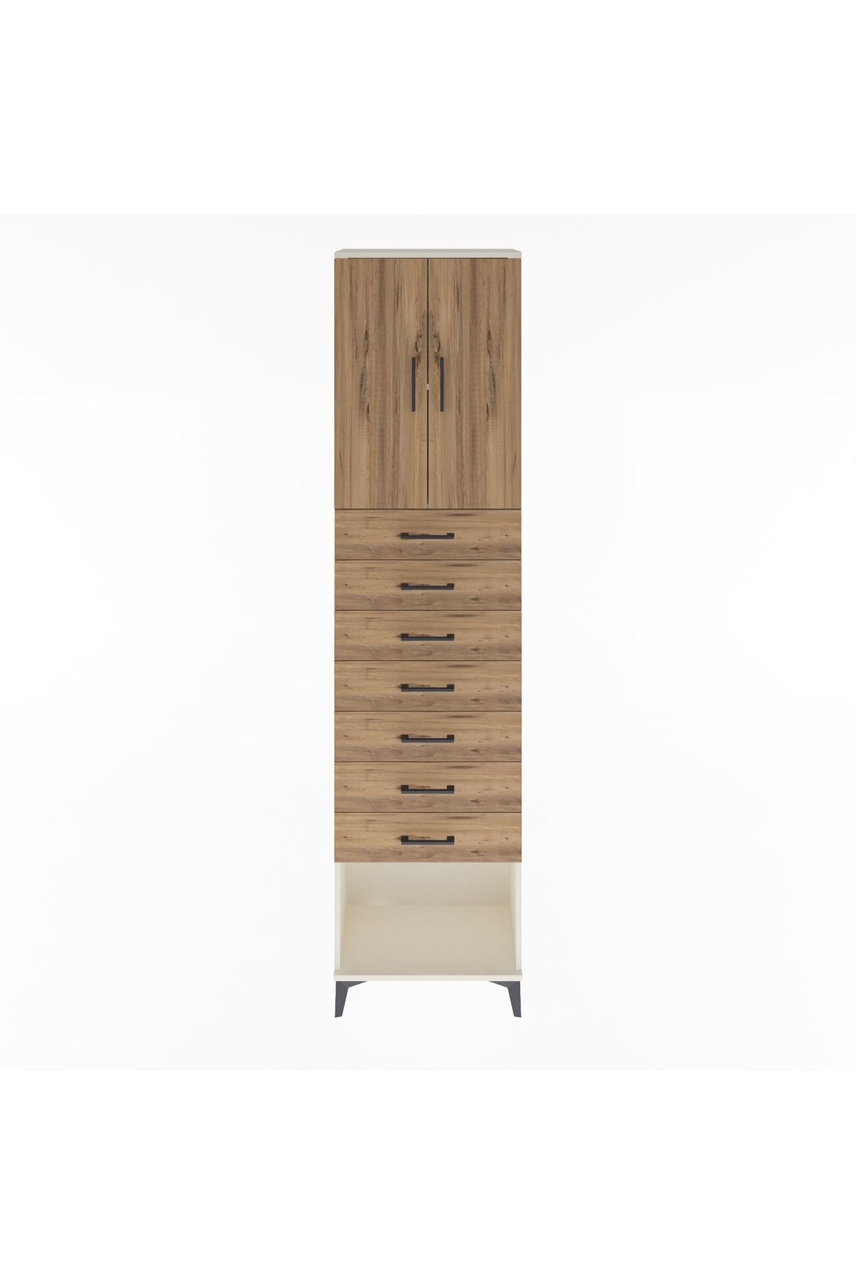 Arges Dolap 2 Raflı 7 Çekmeceli 2 Kapaklı 60x30x243 - S32M101V3A