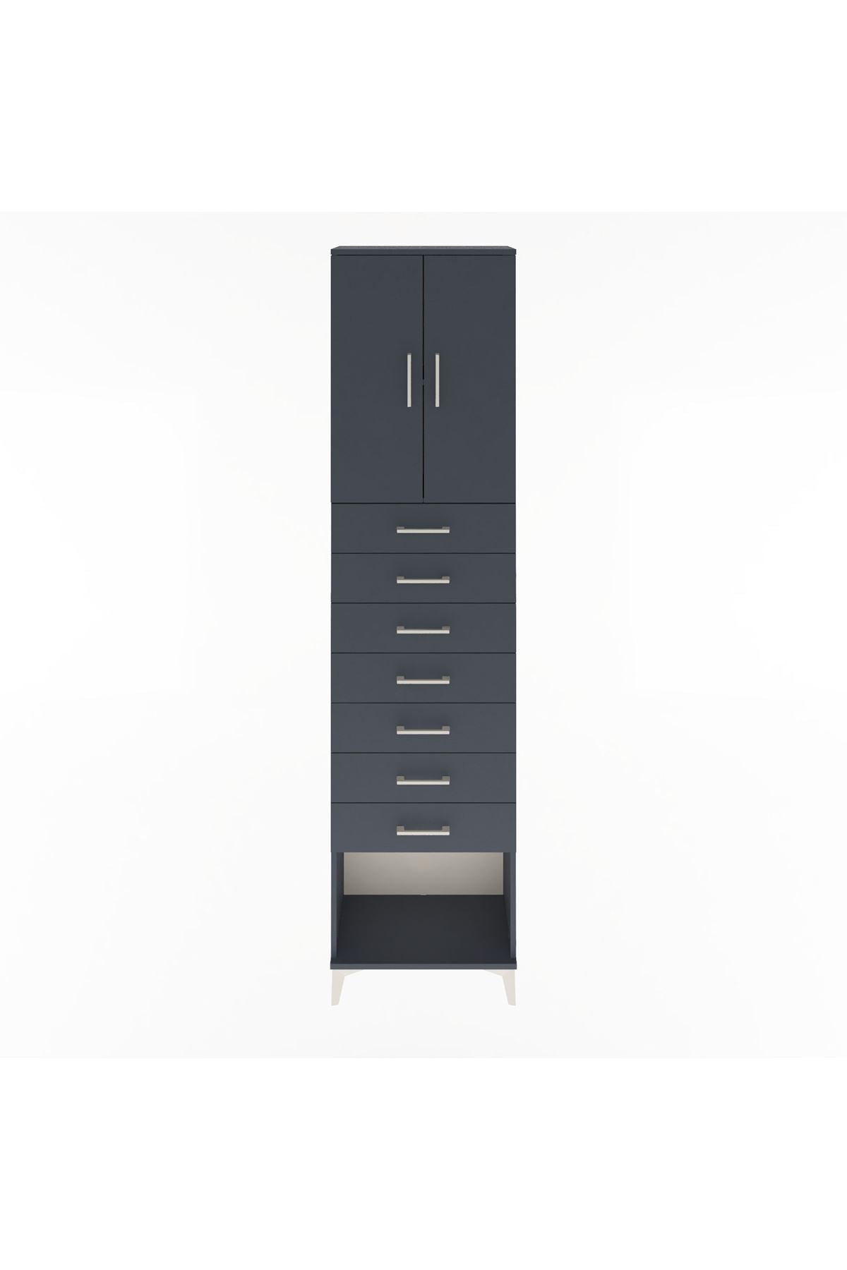 Arges Dolap 2 Raflı 7 Çekmeceli 2 Kapaklı 60x30x243 - S32M101V5A