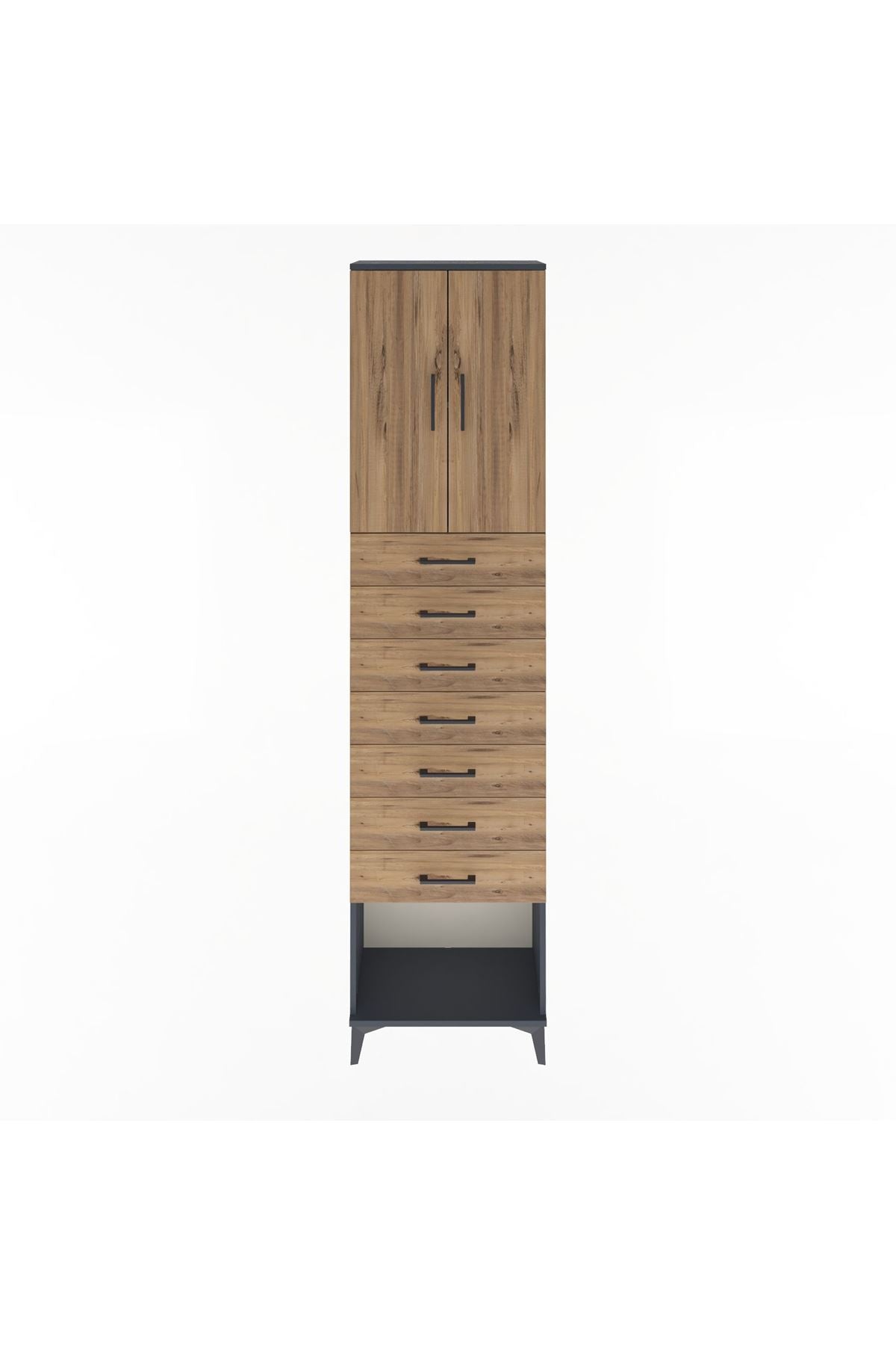 Arges Dolap 2 Raflı 7 Çekmeceli 2 Kapaklı 60x30x243 - S32M101V6A