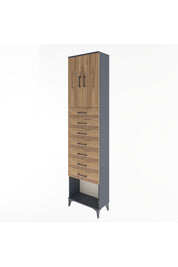Arges Dolap 2 Raflı 7 Çekmeceli 2 Kapaklı 60x30x243 - S32M101V6A