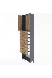 Arges Dolap 2 Raflı 7 Çekmeceli 2 Kapaklı 60x30x243 - S32M101V6A