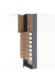 Arges Dolap 2 Raflı 7 Çekmeceli 2 Kapaklı 60x30x243 - S32M101V6A