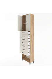 Arges Dolap 2 Raflı 7 Çekmeceli 2 Kapaklı 60x30x243 - S32M101V7A