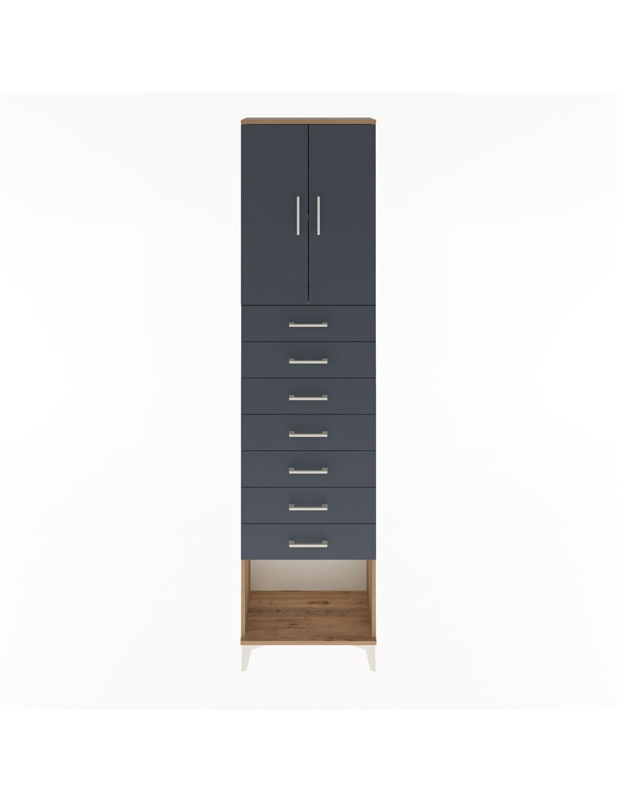 Arges Dolap 2 Raflı 7 Çekmeceli 2 Kapaklı 60x30x243 - S32M101V8A