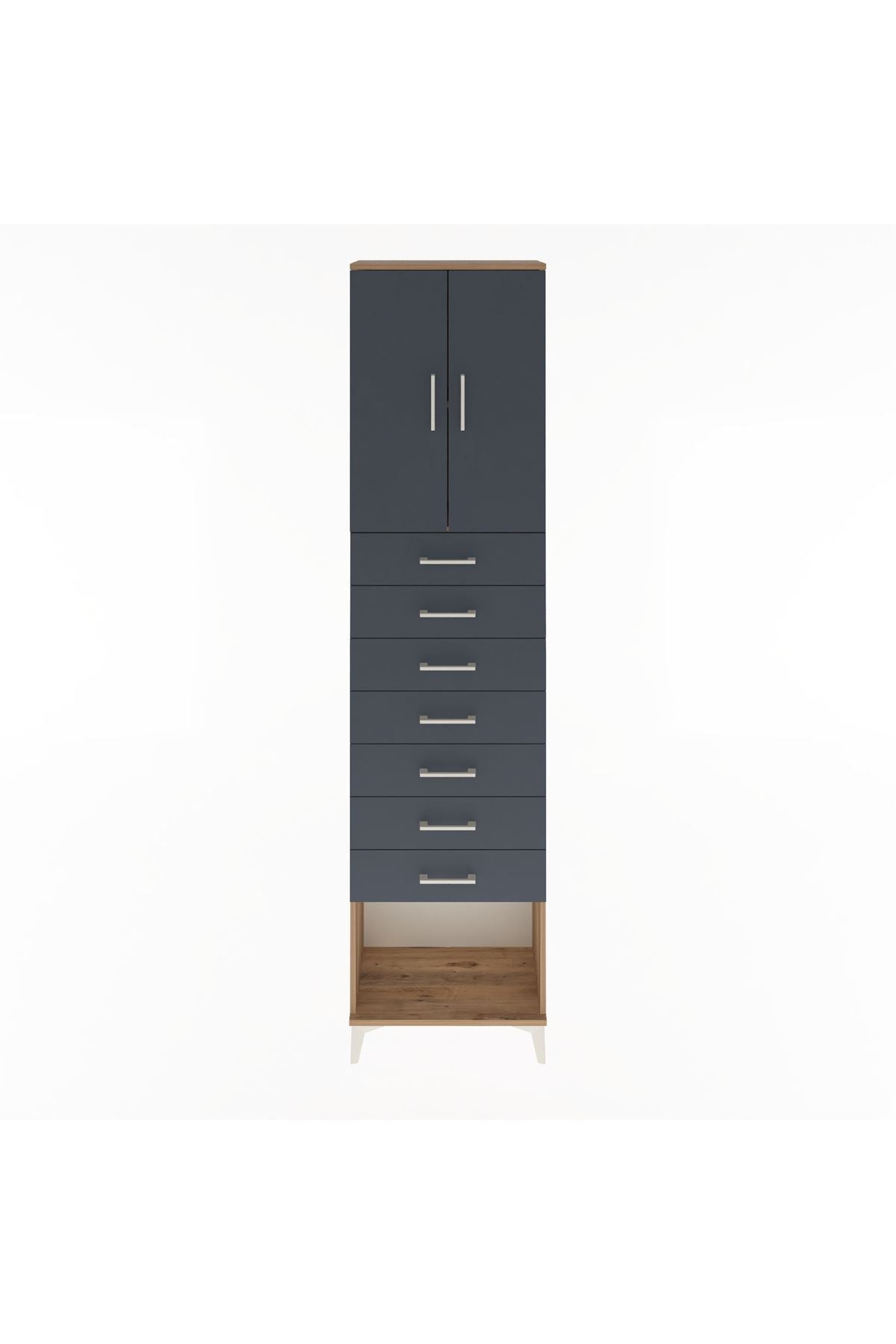 Arges Dolap 2 Raflı 7 Çekmeceli 2 Kapaklı 60x30x243 - S32M101V8A
