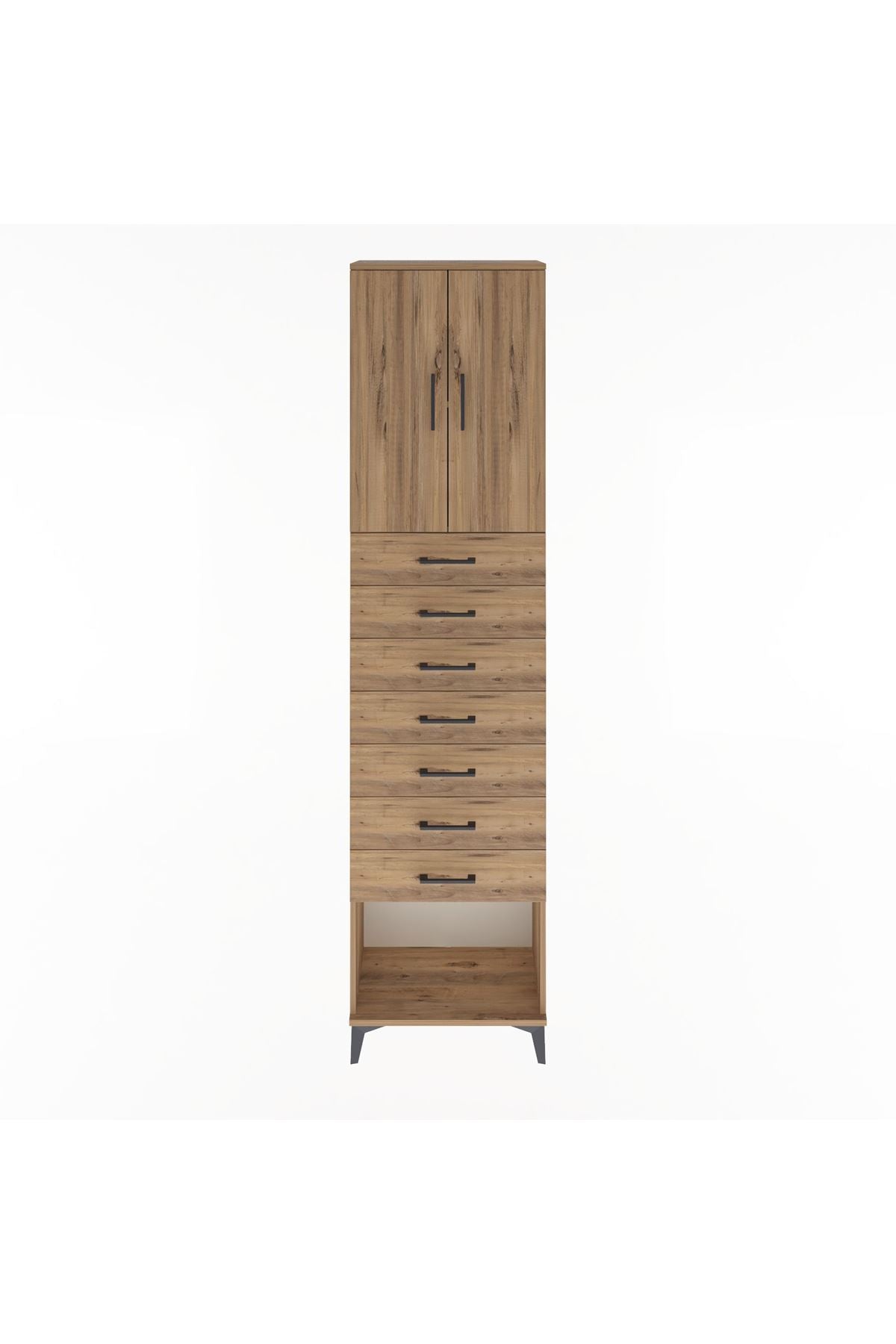 Arges Dolap 2 Raflı 7 Çekmeceli 2 Kapaklı 60x30x243 - S32M101V9A