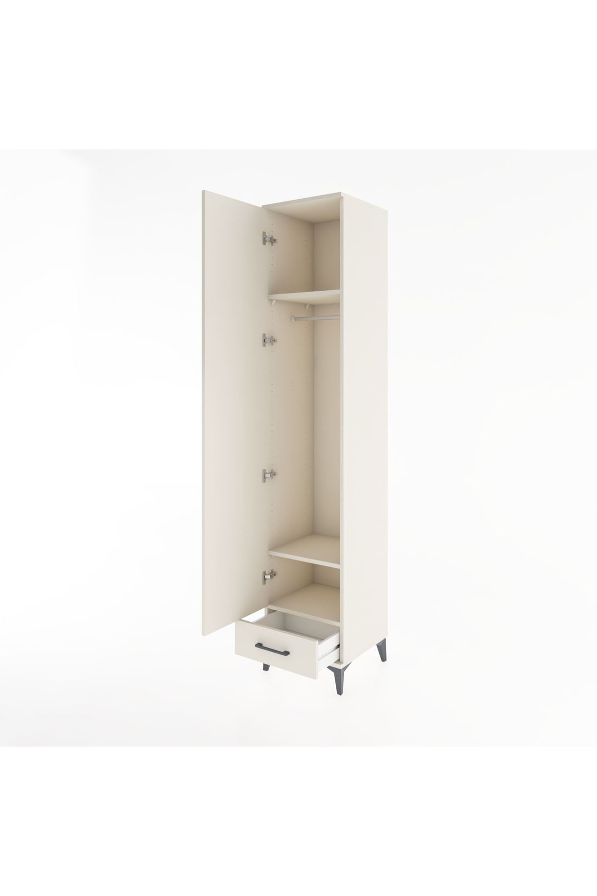 Hyperion Dolap 3 Raflı Tek Çekmeceli Tek Askılı 44x44x221 - S61M003V1B