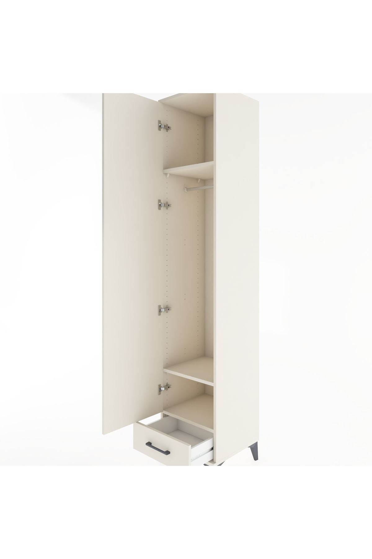 Hyperion Dolap 3 Raflı Tek Çekmeceli Tek Askılı 44x44x221 - S61M003V1B