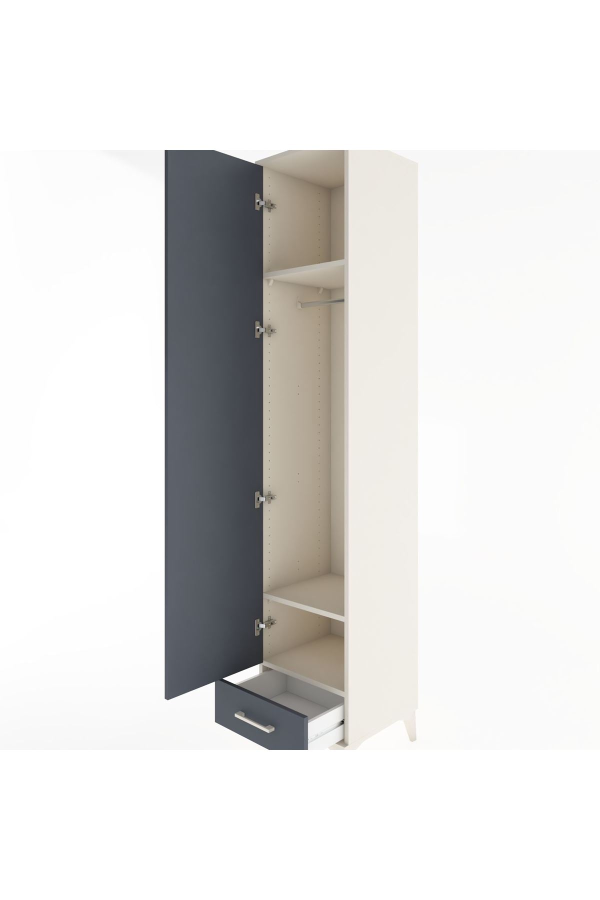Hyperion Dolap 3 Raflı Tek Çekmeceli Tek Askılı 44x44x221 - S61M003V2B