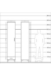 Hyperion Dolap 3 Raflı Tek Çekmeceli Tek Askılı 44x44x221 - S61M003V4B