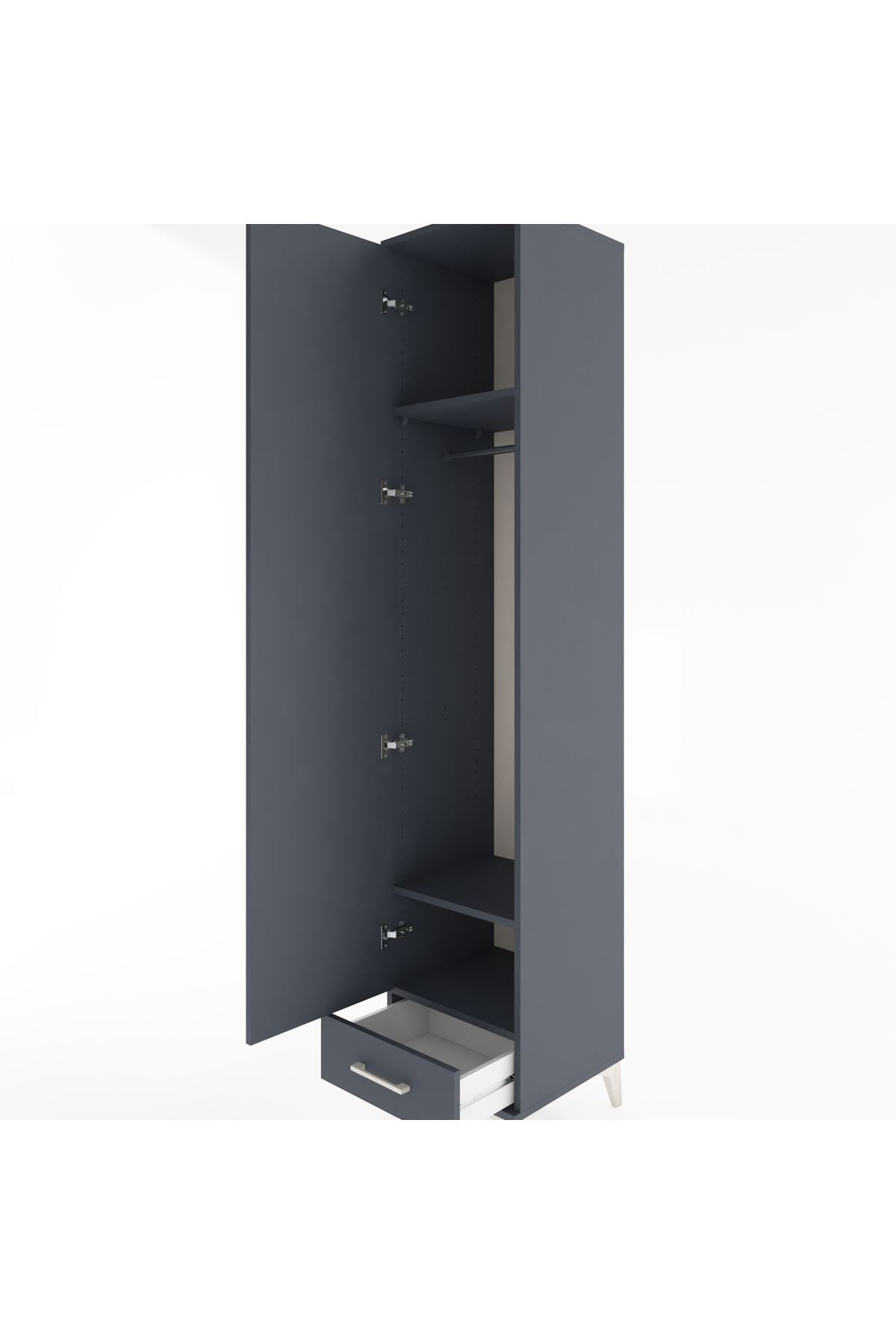Hyperion Dolap 3 Raflı Tek Çekmeceli Tek Askılı 44x44x221 - S61M003V5B