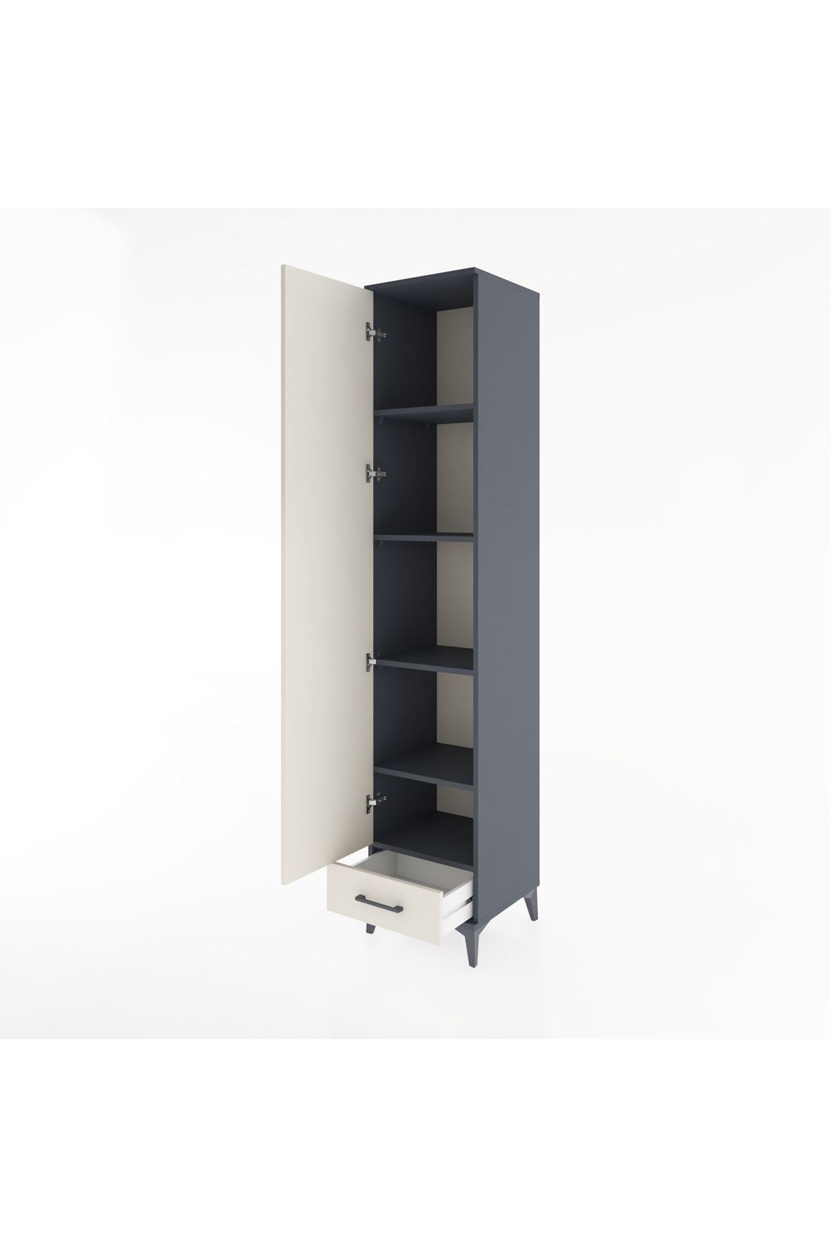 Hyperion Dolap 5 Raflı Tek Çekmeceli Tek Kapaklı 44x44x221 - S61M004V4B