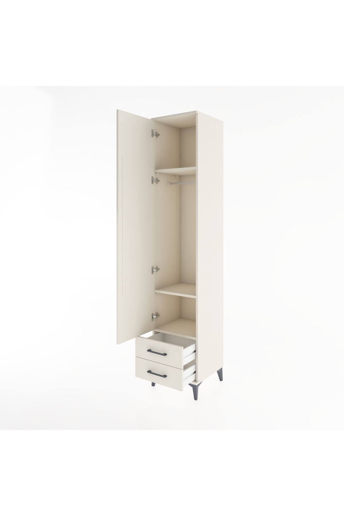 Hyperion Dolap 3 Raflı 2 Çekmeceli Tek Askılı 44x44x221 - S61M009V1B