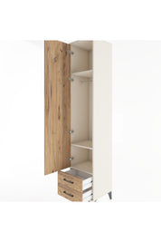 Hyperion Dolap 3 Raflı 2 Çekmeceli Tek Askılı 44x44x221 - S61M009V3B