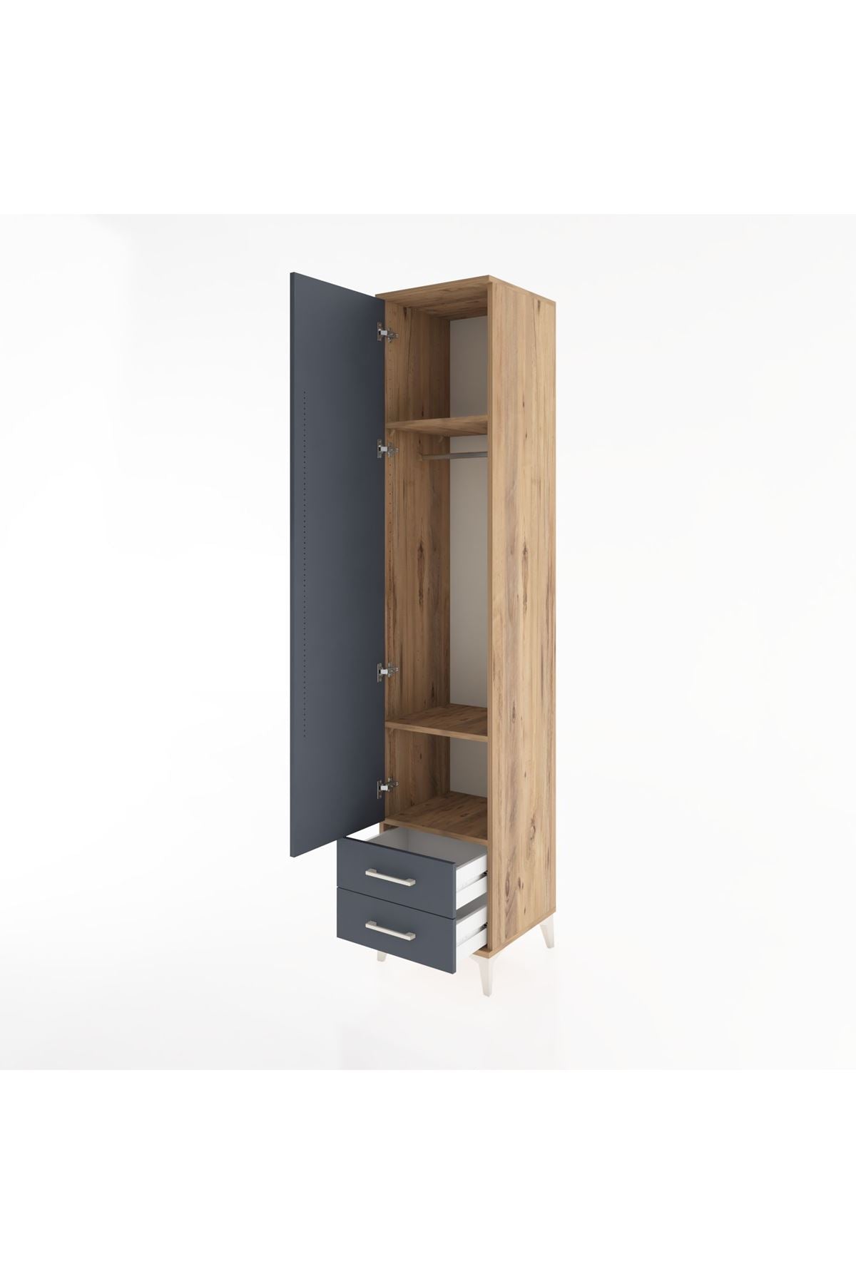 Hyperion Dolap 3 Raflı 2 Çekmeceli Tek Askılı 44x44x221 - S61M009V8B