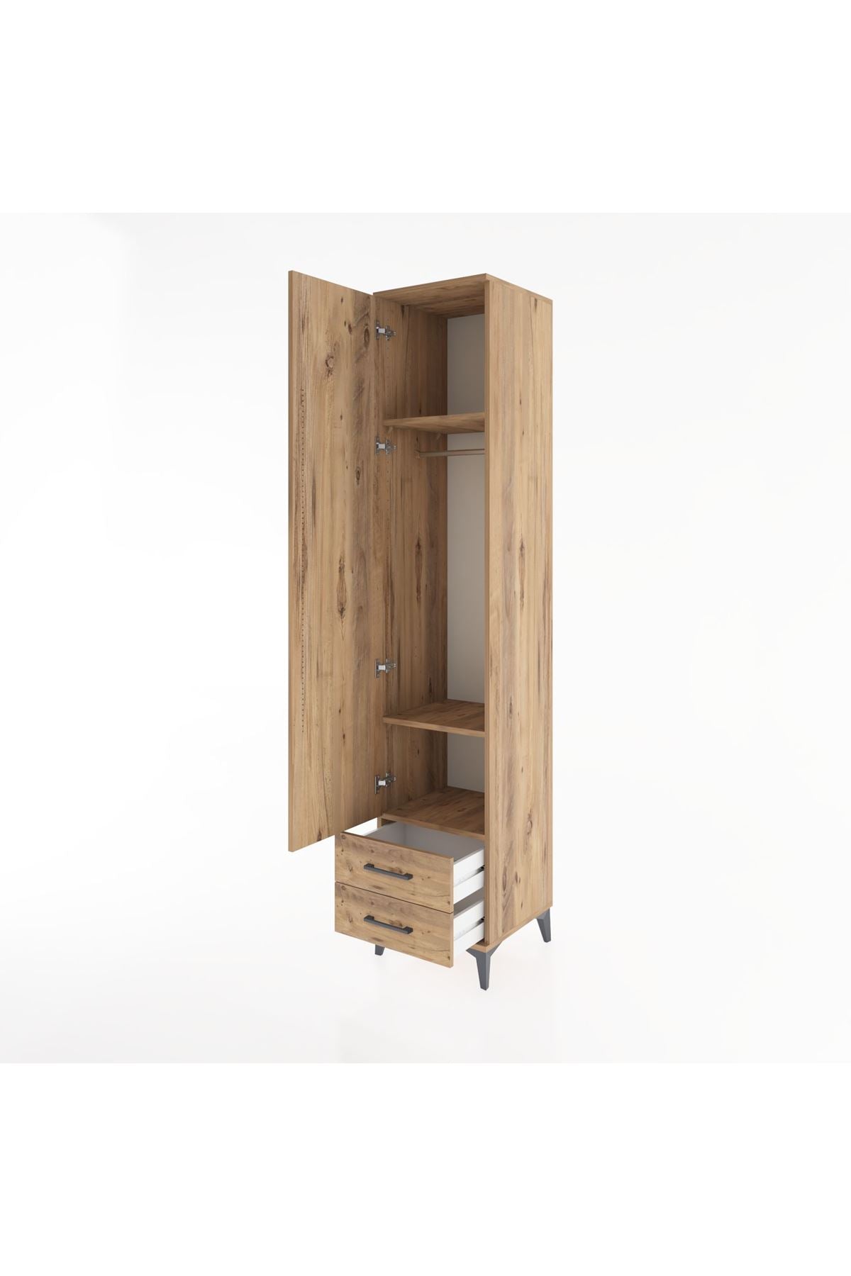 Hyperion Dolap 3 Raflı 2 Çekmeceli Tek Askılı 44x44x221 - S61M009V9B